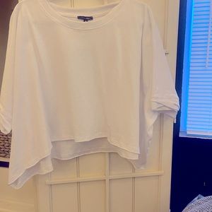 Oversized crop crew top